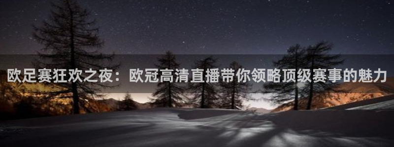 松鼠直播tv：欧足赛狂欢之夜：欧冠高清直播带你领略顶级赛事的魅力
